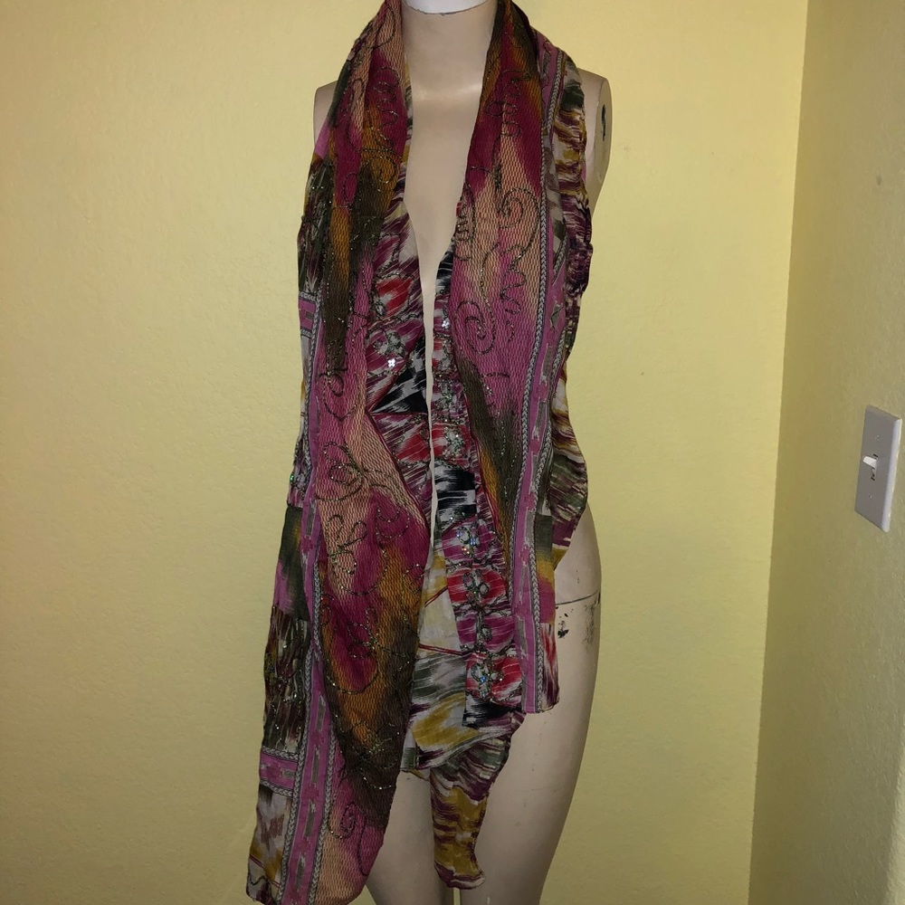 Beautiful beaded scarf multicolored